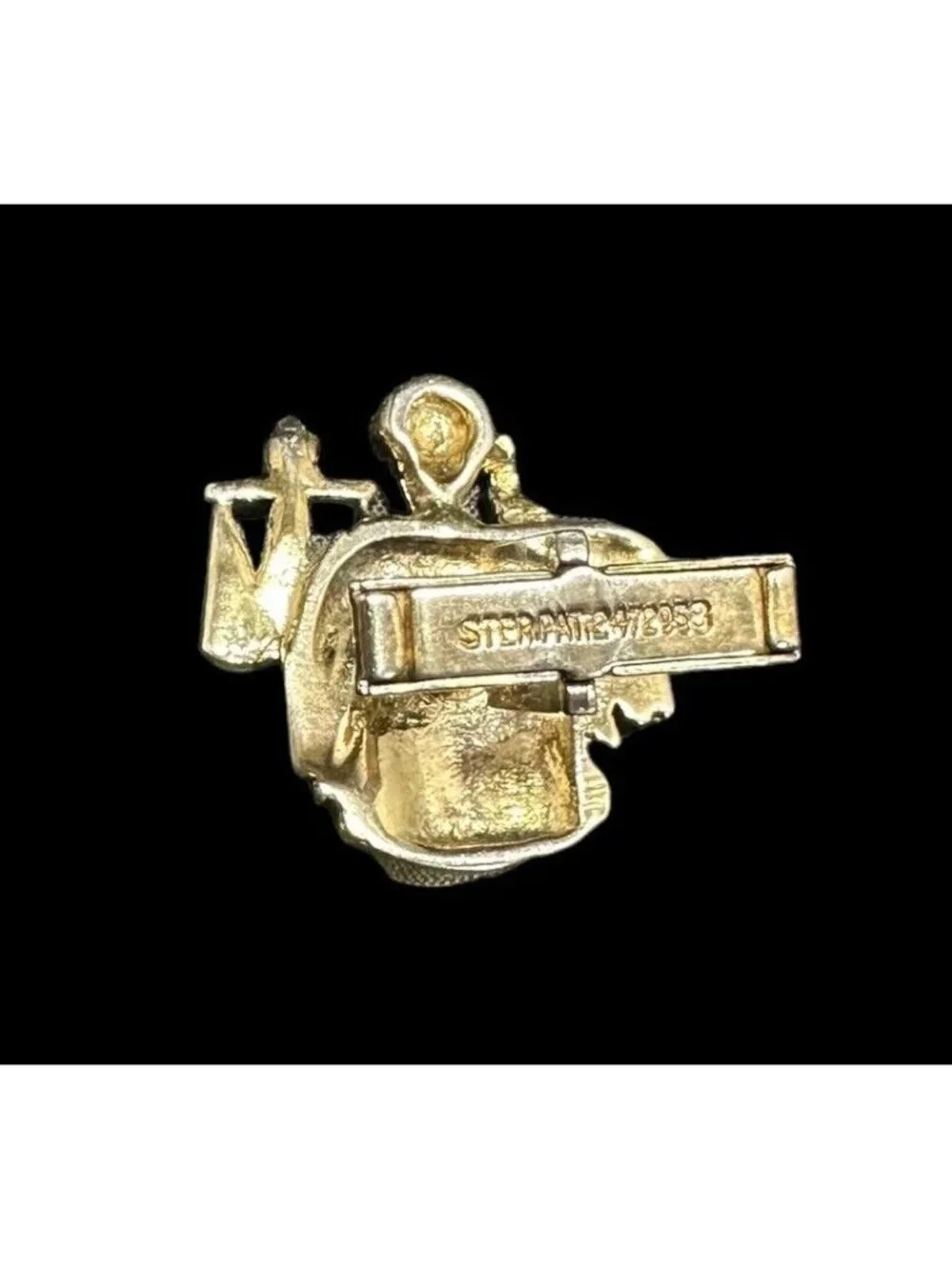 Vintage Sterling Silver Lady Justice Cufflinks Scales Judge Sword Blindfold